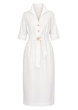 Kleid PAULA - Elegantes Kleid in cremeweiß