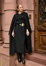 ZANE - Midikleid mit Wasserfallausschnitt