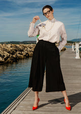Hose JENNA - Culotte mit Faltenwurf aus Kaschmirflanell